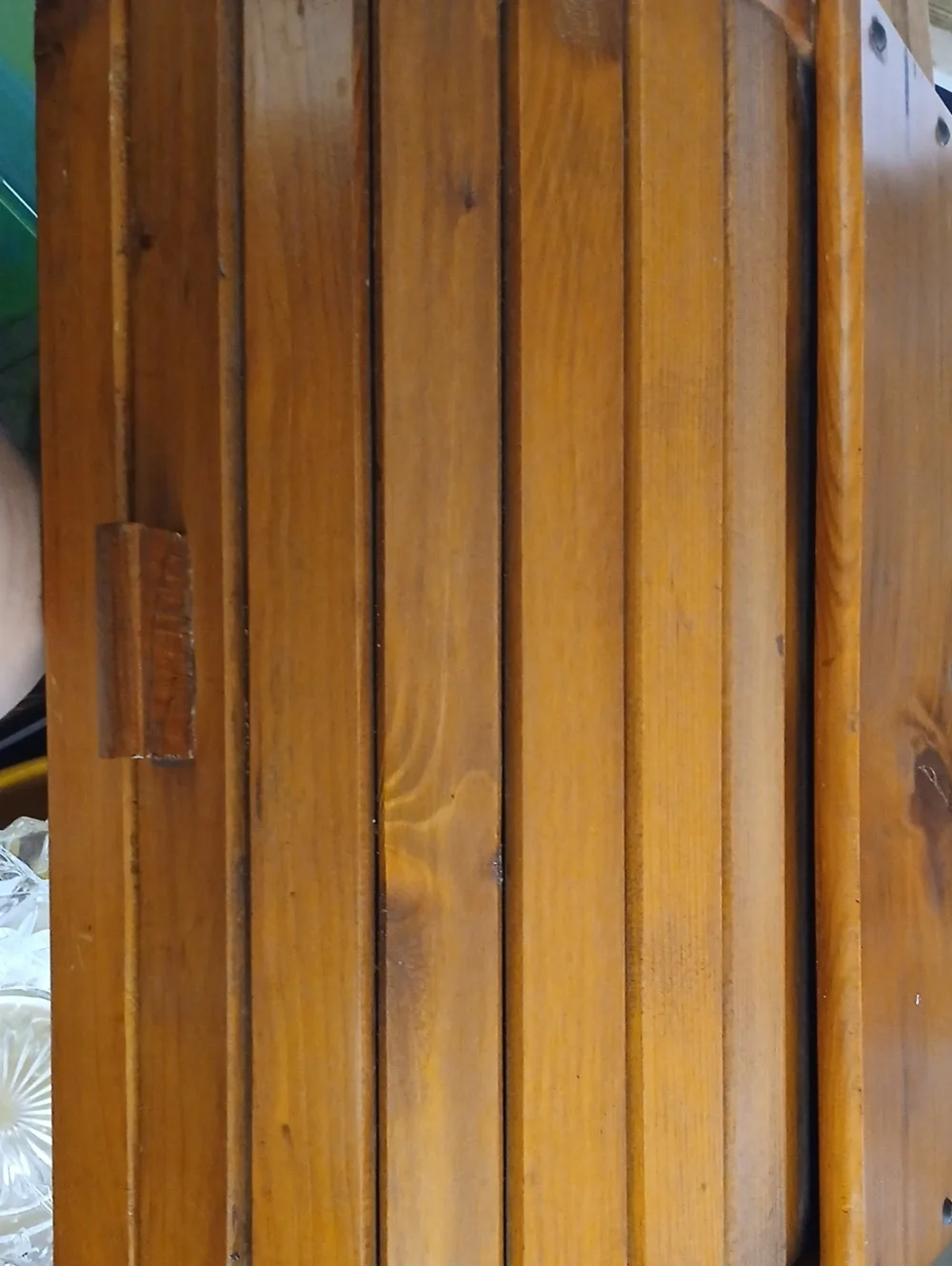 Wooden Slatted Cabinet Door - Honey Brown